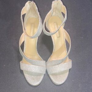 ANTONIO MELANI Shimmering Silver Strappy Heels